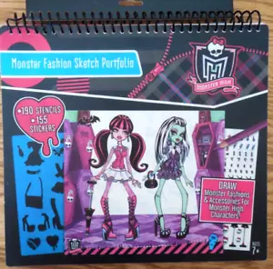 Monster High "Monster Fashion Sketch Portfolio" with Stencils & Stickers Book - Picture 1 of 6