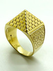 9ct Yellow Solid Gold Pyramid Ring