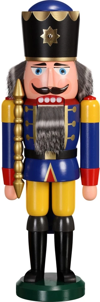 Nutcracker King Blue Hxwxd = 15 3/8x5 1/8x3 7/8in New Christmas Seiffen Nüss - Image 1 of 1