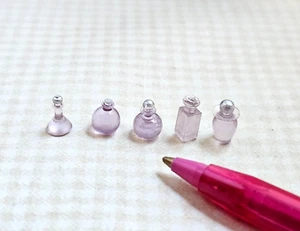 Miniature LAVENDER Perfume/VANITY Bottles (5 TEENSY): DOLLHOUSE 1:24 HALF SCALE - Picture 1 of 1