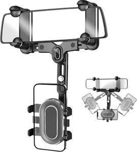 360° Car Phone Holder Rotatable And Retractable Mirror Multifunctional Rearview - Zdjęcie 1 z 12