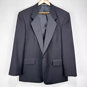 Pierre Balmain Tuxedo Jacket Blazer Men 42R Black 100% Wool 1 Button Formal - Picture 1 of 11