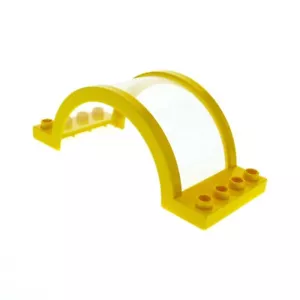 1X Lego Duplo Roof Window B-Ware Used 4X10X3 Yellow Transparent Disc 6436 - Picture 1 of 1