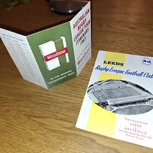 1963 RUGBY LEAGUE (2 OGGETTI)AUSTRALIA TOUR ITINERARIO CARD + PROGRAMMA MATCH LEEDS - Foto 1 di 2
