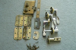 Assorted Door Hardware: handles, hinges, lock and parts for home or house - USED - Picture 1 of 7