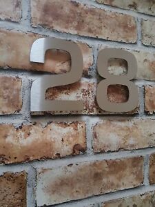 4" or 6" Floating modern house/door numbers brushed stainless steel - drill fit