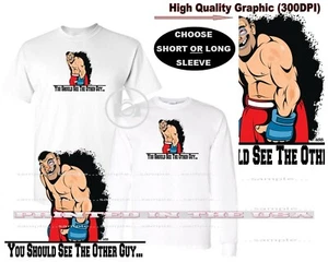 MMA Artes Marciales Mixtas Boxeador Luchador Otro Tipo Dibujos Animados Arte Gráfico Camiseta - Imagen 1 de 4