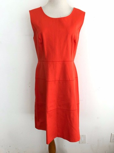 TORY BURCH Abito tubino senza maniche linea A arancione nylon spandex taglia M
