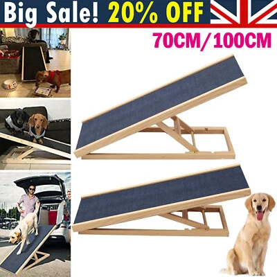 Portable Wooden Dog Pet Car Ramp Ladder Non-slip Folding Puppy Sofa Ramps Stairs - Image 1 of 4