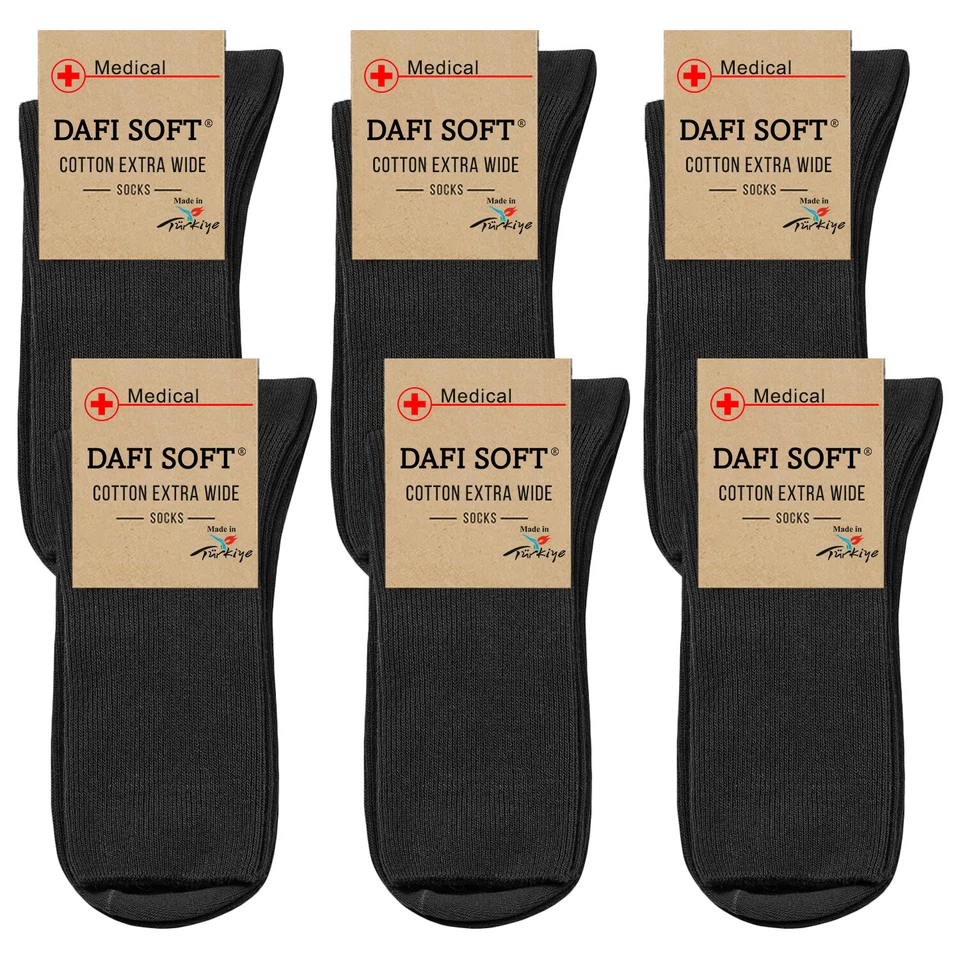 Dafi soft 6 Pairs Diabetic socks extra wide, Size S M L XL, Made in Turkey - Image 1 of 4