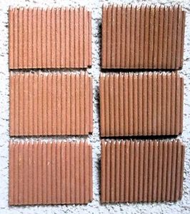 Seis (6) secciones de pared empalizada de plástico marrón claro vintage MARX FORT APACHE - Imagen 1 de 2