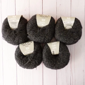 Lang Alpaca Superlight Lame ~ Lot of 5 ~ #50 Black Gold ~ Metallic ~ Luxe ~ Soft - Picture 1 of 6
