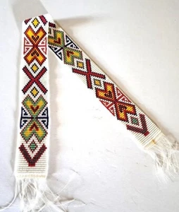 1 Hand Beaded Bead Strip -American Indian Beadwork 18-1/2" x 1-1/2" - Picture 1 of 1