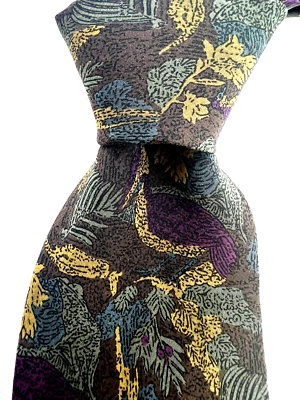 Corbata para hombre CARLO PALAZZI 100 % seda corbata ITALIA púrpura/verde/amarillo - ¡EXCELENTE ESTADO! Foto 1 de 4