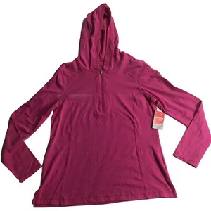 Danskin Now Womens Pink 16-18 Long Sleeve Hoodie Half Zip Pullover Jacket1704 - Picture 1 of 10