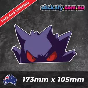 Gengar Peeking Sticker Funny Laptop Car Window Bumper 4x4 Ute Decal Pokemon 4wd - Foto 1 di 4