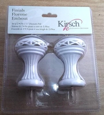 Par de remates decorativos Kirsch se adapta a poste de 1 3/8" blanco 5625G.025 Foto 1 de 2