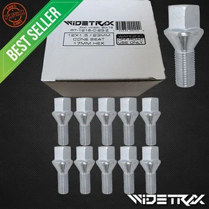 10pc 12x1.5 Wheel Lug Bolts Studs 17mm Hex Cone 23mm Shank For Mercedes Audi VW - Picture 1 of 4