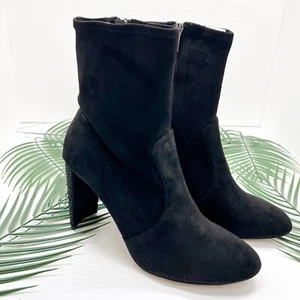 Jewel Badgley Mischka Eugenia schwarz Wildleder Strass Mode Stiefel Größe 10 neu mit Karton - Bild 1 von 10