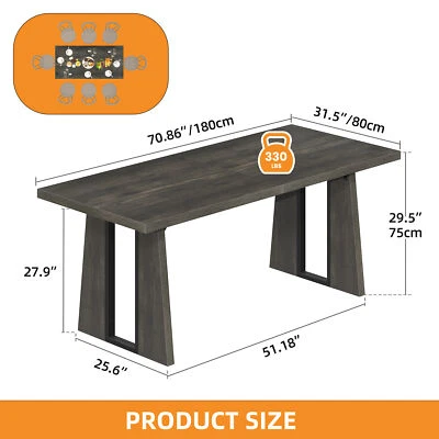 71"Dining Table Set Kitchen Table for Kitchen Table Dining Room Table 6-8 People - Image 1 of 4