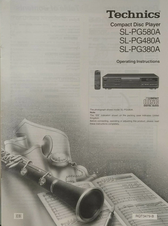 Technics SL-PG580A - SL-PG480A - SL-PG380A Operating Instructions - USER MANUAL - Image 1 of 1