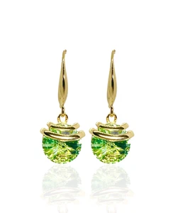 Wrapped Round Swarovski Elements Crystal Earrings 18K Yellow Gold Plated - Picture 1 of 10