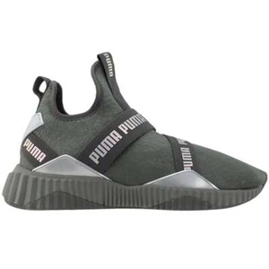 Puma Defy Mid Bling Slip On Youth Girls Grey Sneakers Casual Shoes 193425-02