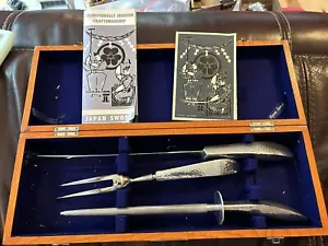 Vintage Japan Sword Company Stainless Steel Carving Set - Knife Fork Sharpener - Picture 1 of 15