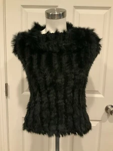 Armani Collezioni schwarz Kaninchenfell & Wolle Schal Stola Snood, Größe OS - Bild 1 von 8