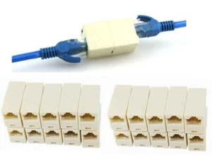 Conector de cable de red RJ45 CAT5 10 piezas adaptador extensor enchufe acoplador ensamblador - Imagen 1 de 2
