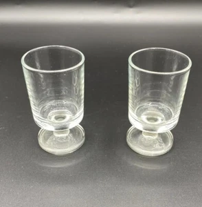 Vintage Französische Cordial Gläser Lot 2 Schnaps Likör Fuß 3" Hochzeit Regency - Bild 1 von 10