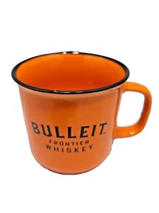Bulleit Mug Frontier Whiskey Campfire Coffee Orange Black Logo  - Picture 1 of 5