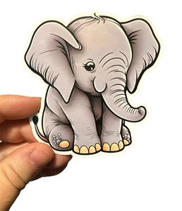 Cute Elephant sticker for walls, scrapbooking, bottles, laptop, vinyl decal - Picture 1 of 1