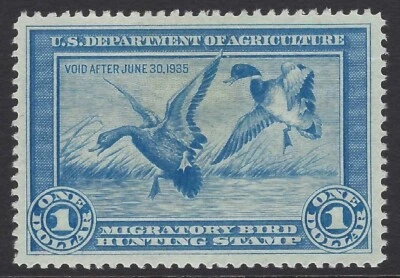 U.S. Scott # RW1 - PSE Graded VF / XF 85 Mint NH                          (P-12) - Image 1 of 4