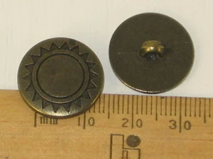 10 x metal look lightweight plastic Buttons 18mm shank Sun sunshine Sewing Craft - Picture 1 of 4