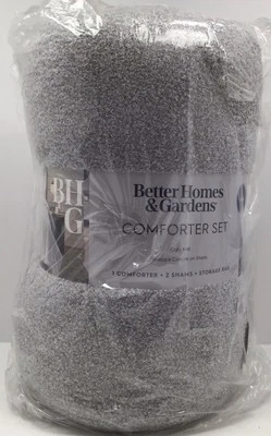 Better Homes & Gardens King Comforter Set Cozy Knit Soft Silver - Image 1 of 4