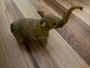 Pappmaché Elefant, lackiert, marmoriert, Volkskunst, Vintage, 7 cm mit Rüssel - Bild 1 von 9