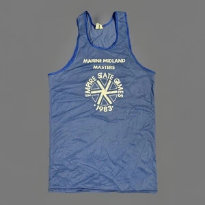 Empire State Games New York Blue Nylon Athletic Tank Top Shirt True Vintage 1983 - Picture 1 of 5