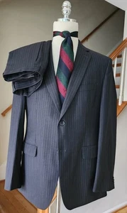Traje Banana Republic Ajuste A Medida Gris Rayas 99% Lana Talla 42R Pantalones 40x30 - Imagen 1 de 23