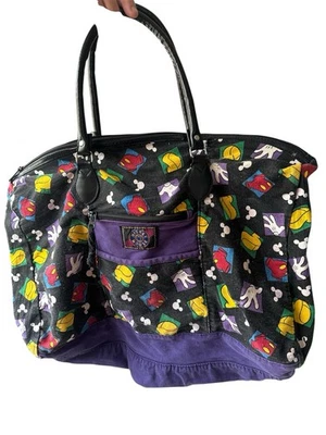 Bolso de Lona Grande Estampado Completo Partes del Cuerpo Disney Mickey Mouse Años 90 De Colección   Foto 1 de 4