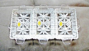 Kabarett Bleikristall gepresst 4 Teile (Platte + 3 Schalen)  NEU - Bild 1 von 2