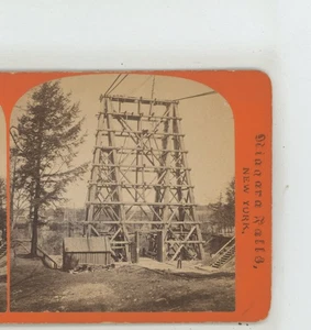 319 The New Suspension Bridge Niagara Falls G.E. Curtis Stereoview c1860 - Picture 1 of 2