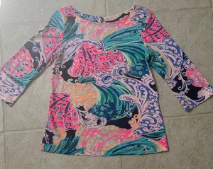 Lilly Pulitzer Waverly Multi All That She Wants Stretch Top Small LN - Picture 1 of 5