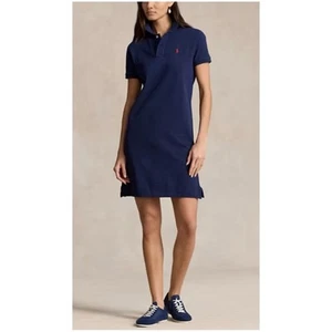 Ralph Lauren Sport Women’s Sz L Navy Cotton Mesh Polo Dress Pony Embroidered - Picture 1 of 13