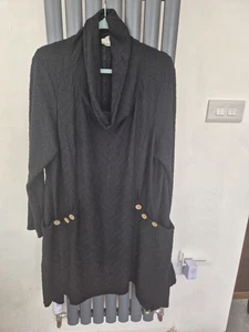 Zim & Zoe @Evans Ladies Black Plus Sz Tunic 22/24 With Pockets & cowl neck BNIP - Picture 1 of 3