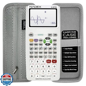 Calculatrice scientifique avec graphique, comprend étui de transport, pour collège et - Photo 1/5