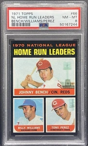 1971 Topps National League Home Run Leaders Bench/Williams/Perez #66 PSA 8 - Picture 1 of 2