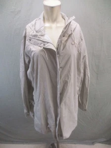 Columbia Talla 2X Mujer Gris Cremallera Completa Bolsillos Capucha Ropa Activa Cortavientos 767 - Imagen 1 de 11