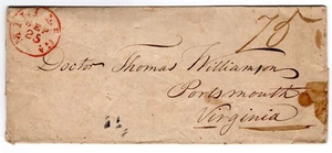 1830 Milledgeville GA Stampless Letter to Portsmouth VA from L.Q.C. Lamar - Picture 1 of 3