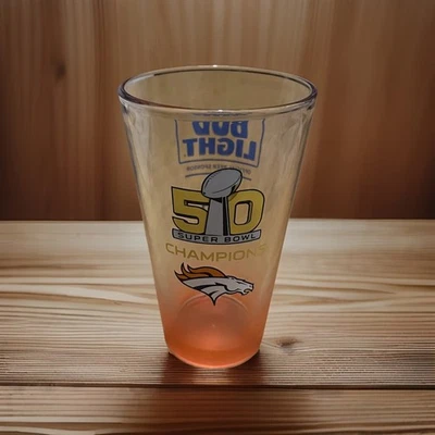 Denver Broncos Super Bowl 50 чемпионов '16 NFL оранжевый омбр пинта стекла отличном - Изображение 1 из 4